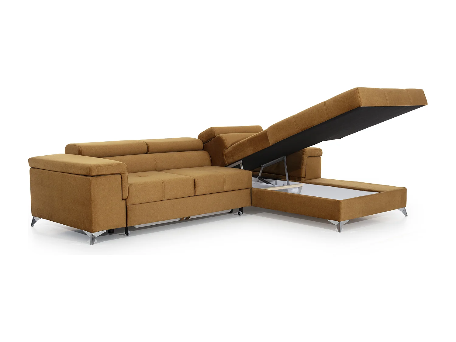 Ecksofa Lucca L /Stoffbezug/Braun