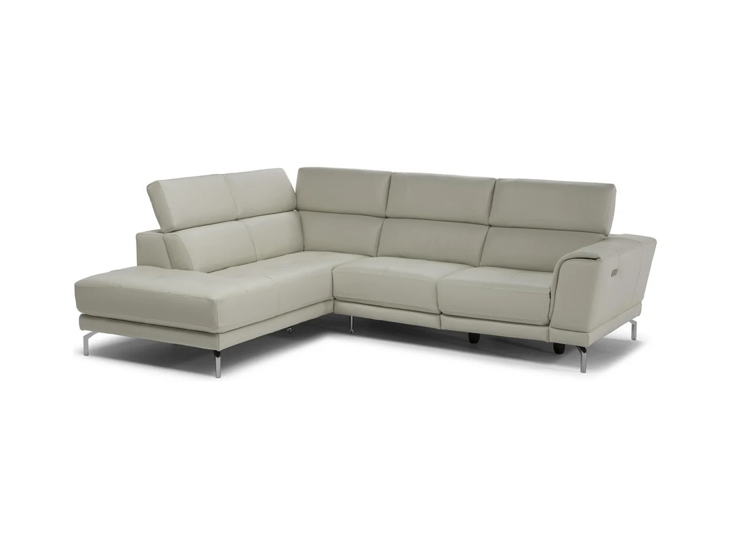 Divano d'angolo San Remo Grande L (Pelle)/rivestimento in tessut/Nero