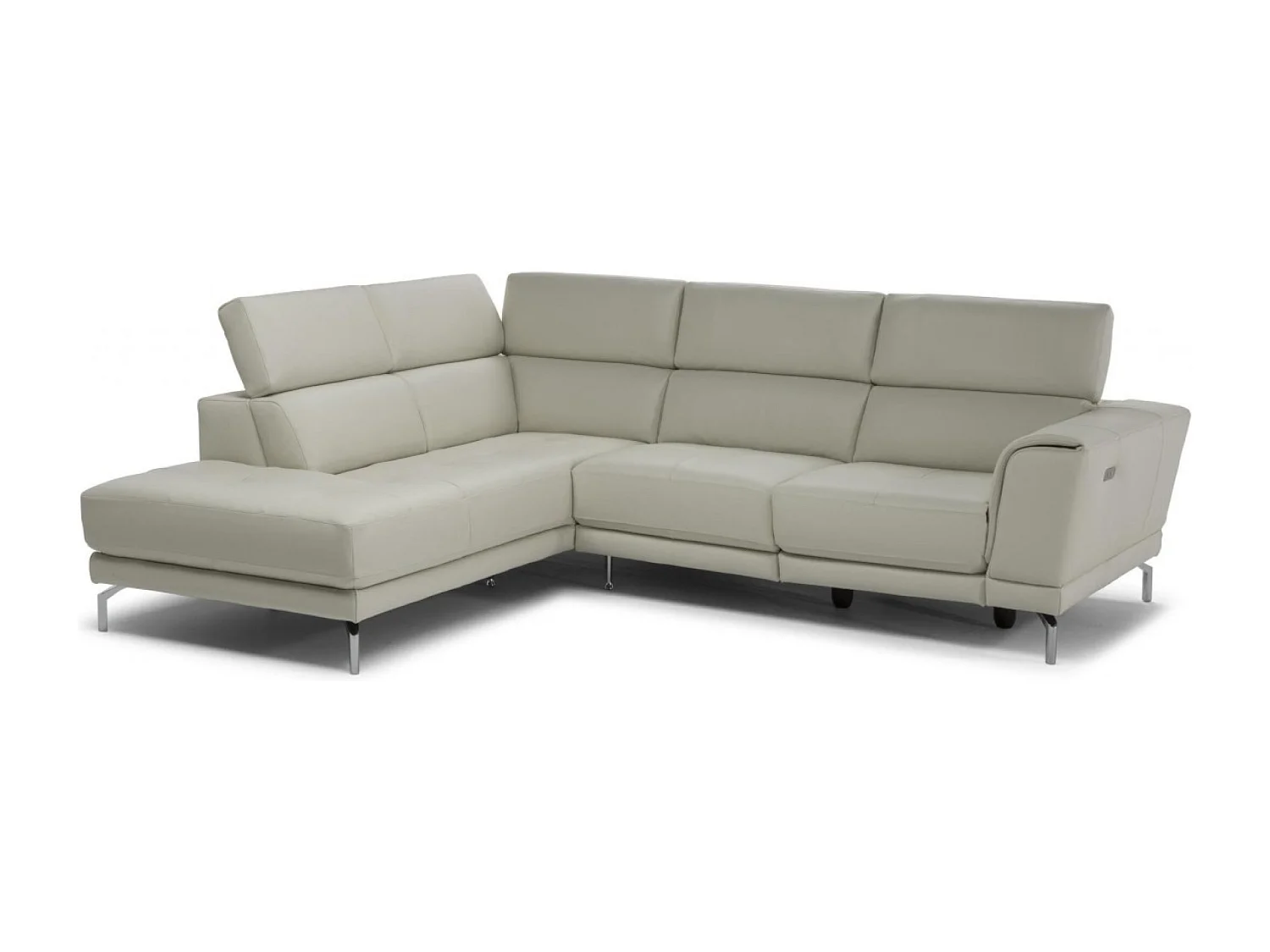 Divano d'angolo San Remo Grande L (Pelle)/rivestimento in tessut/Nero