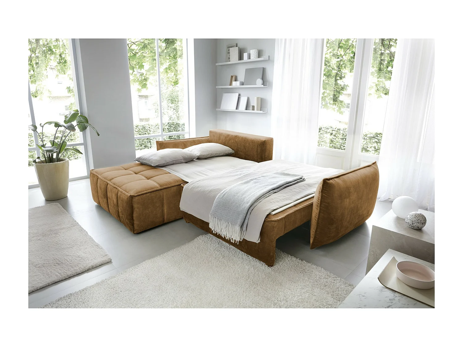 Ecksofa Lopez  L/Stoffbezug/Orange