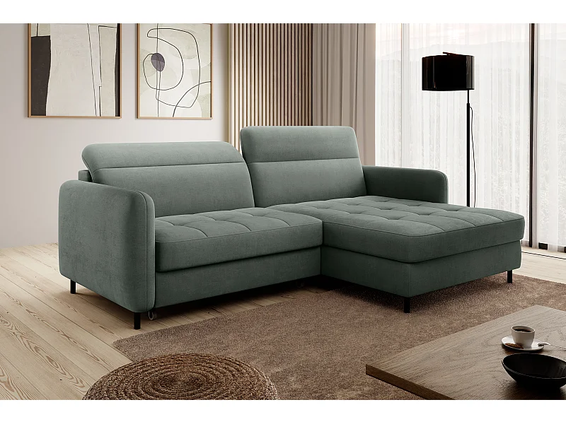 Ecksofa Tippo R / An Lager/Stoffbezug/Grün