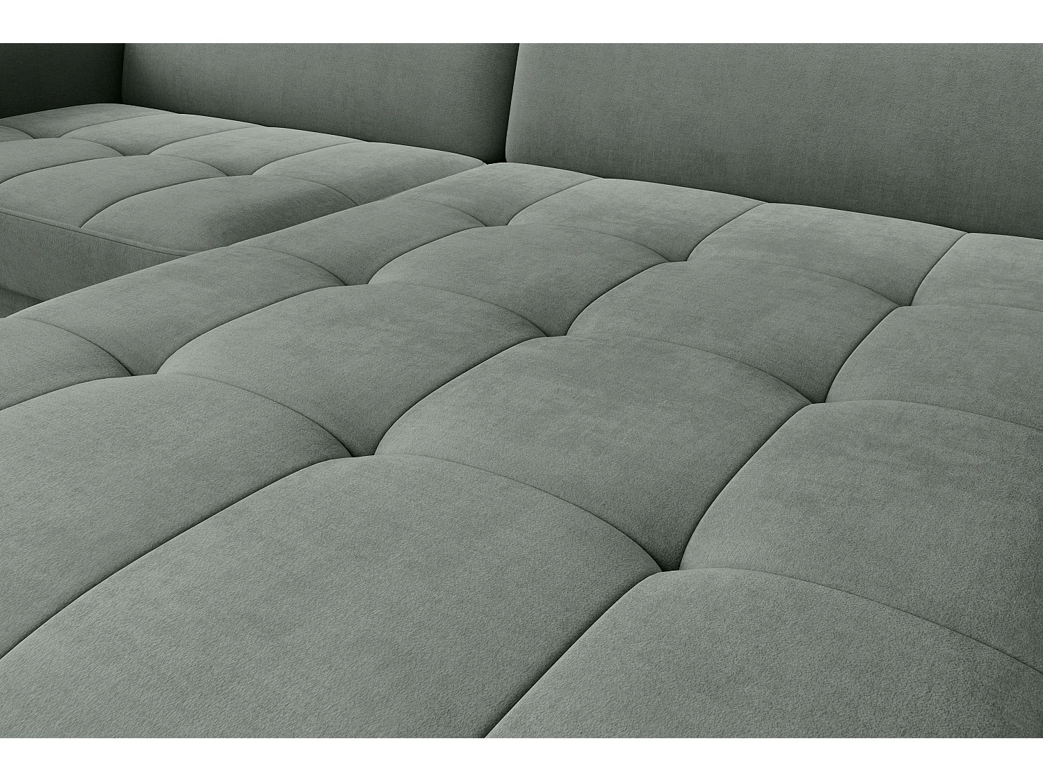 Divano d'angolo Tippo R / In Magazzino/rivestimento in tessut/Verde