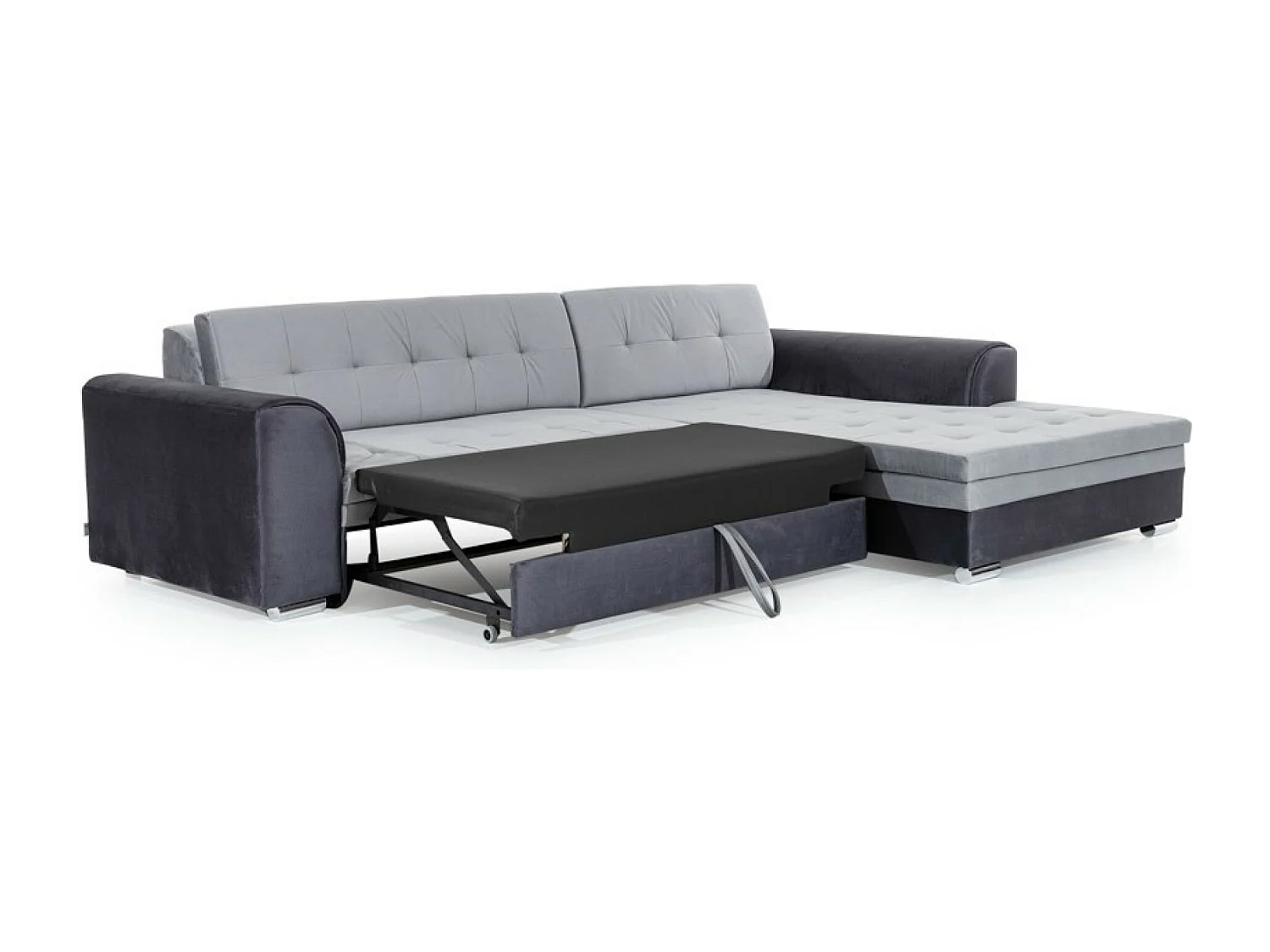 Divano d'angolo Oswald  R / In Magazzino/rivestimento in tessut/Marrone&Beie