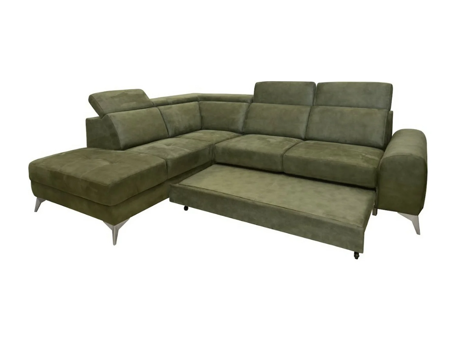 Canapé Corner Diego  L/revêtement tissu/Vert