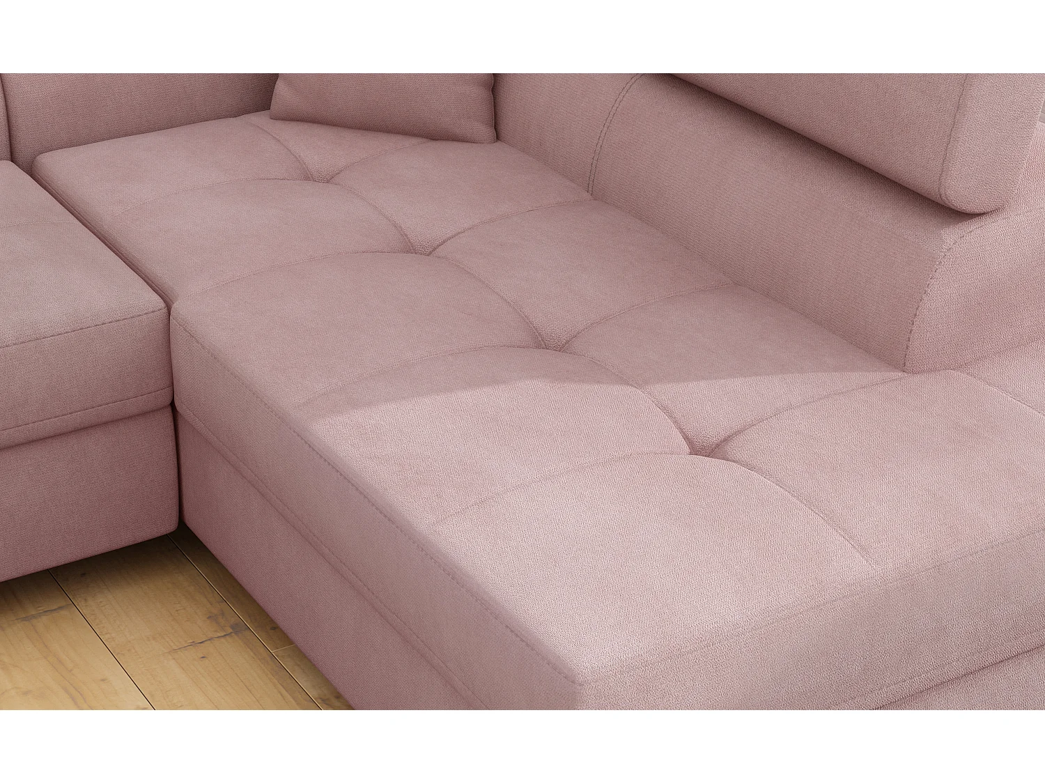 Ecksofa Rondon L / Ab Lager/Stoffbezug/Pink
