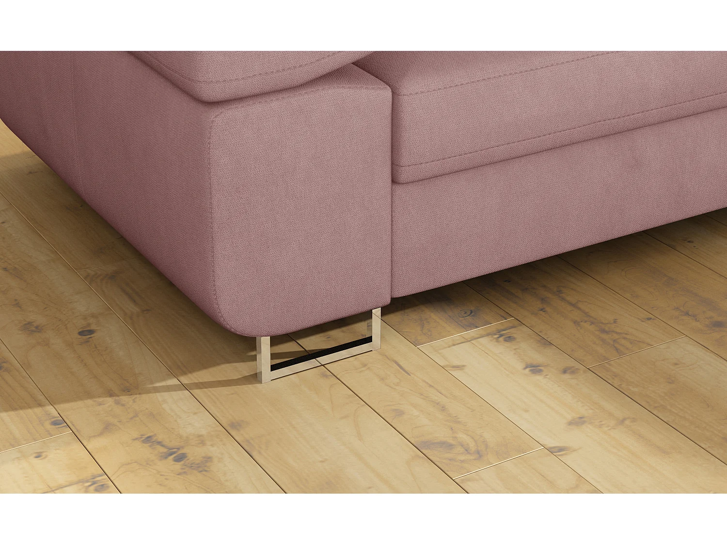 Ecksofa Rondon L / Ab Lager/Stoffbezug/Pink