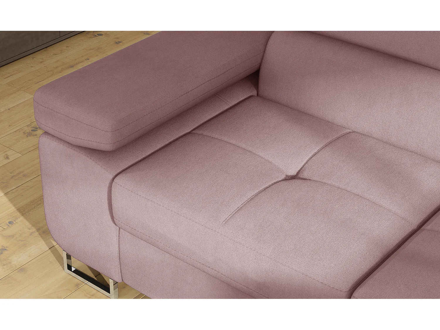 Ecksofa Rondon L / Ab Lager/Stoffbezug/Pink