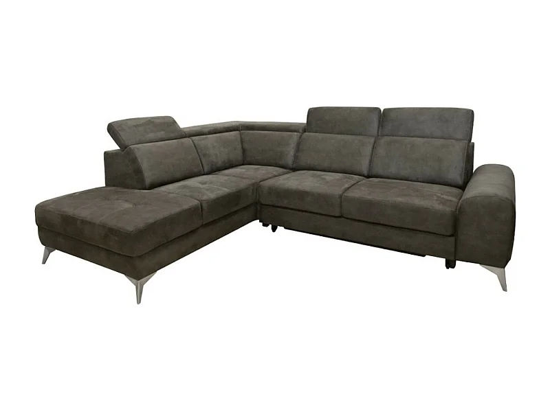 Divano d'angolo Diego L/rivestimento in tessut/Grigio