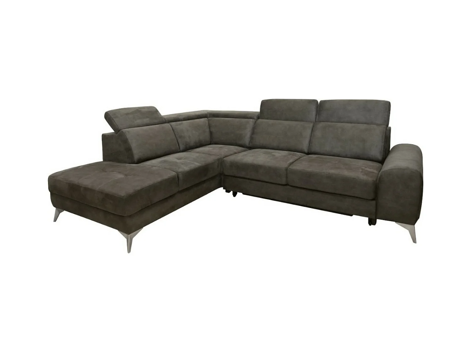 Divano d'angolo Diego L/rivestimento in tessut/Grigio