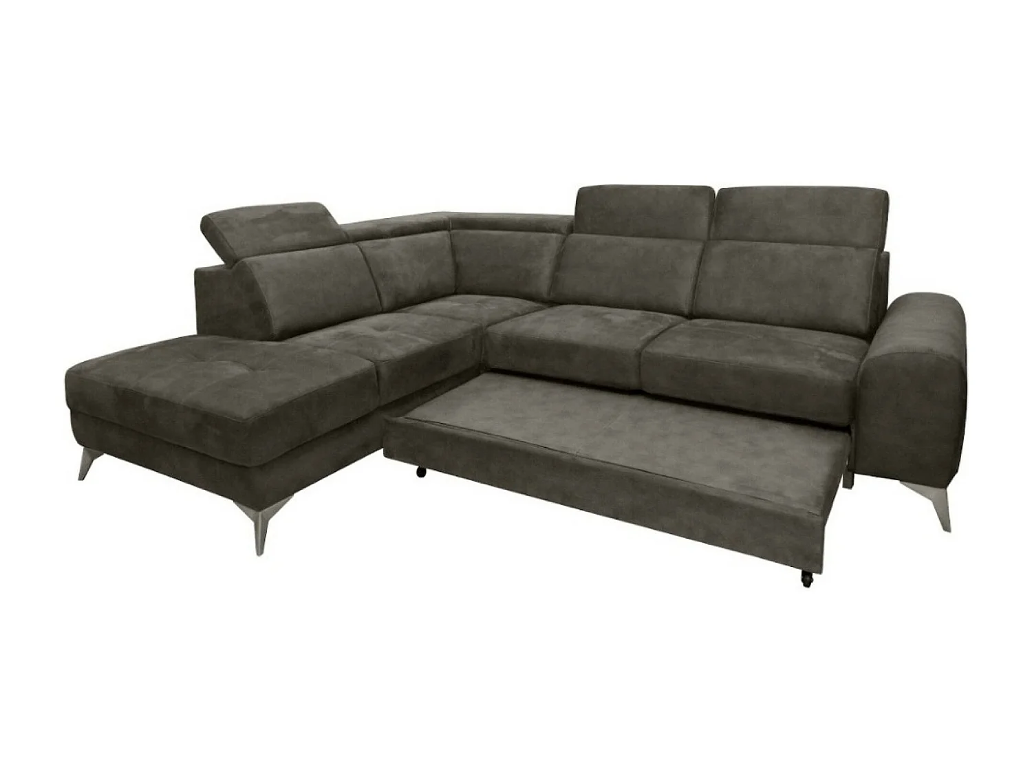 Divano d'angolo Diego L/rivestimento in tessut/Grigio