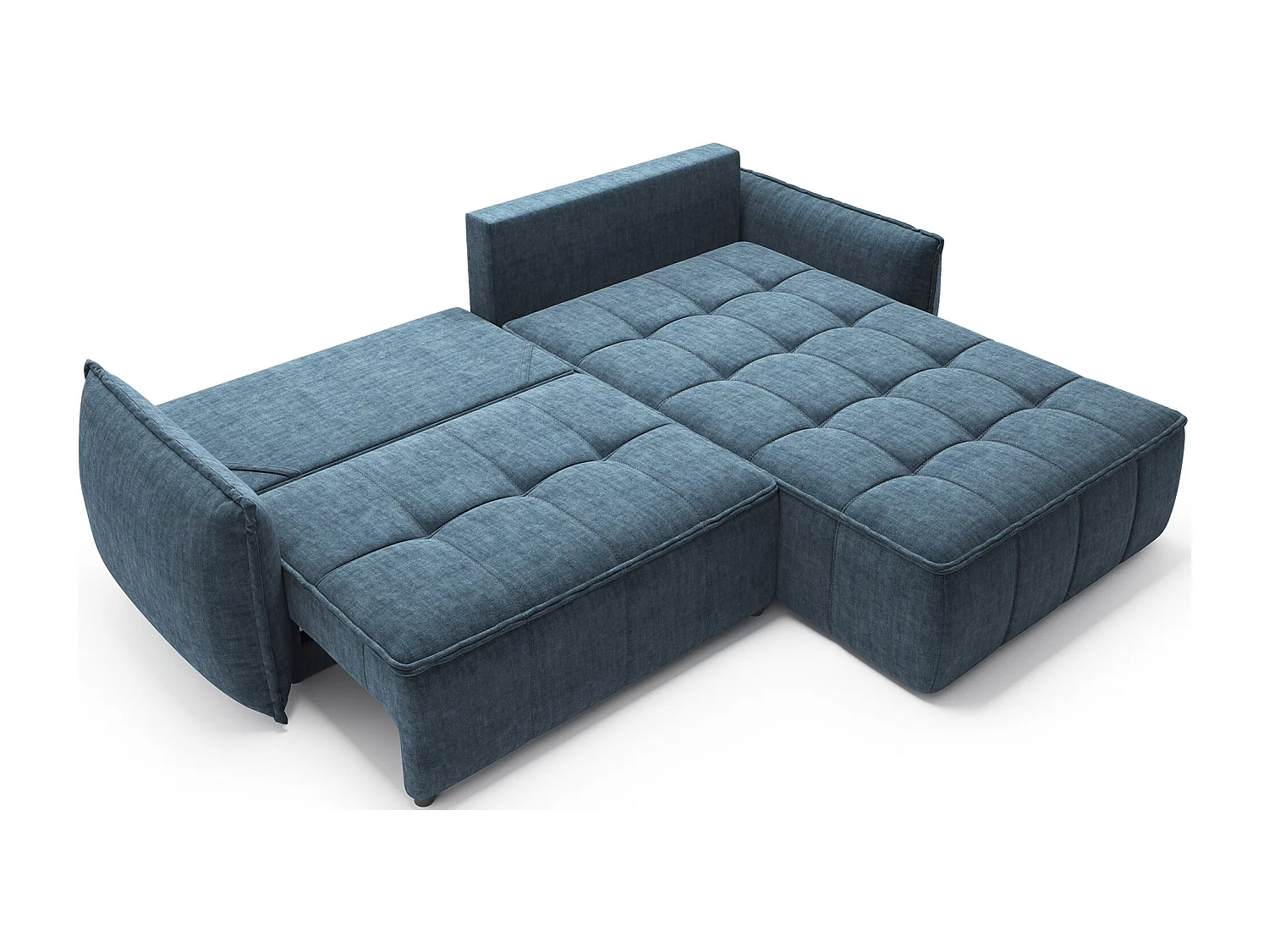 Canapé Corner Lopez R/revêtement tissu/Bleu