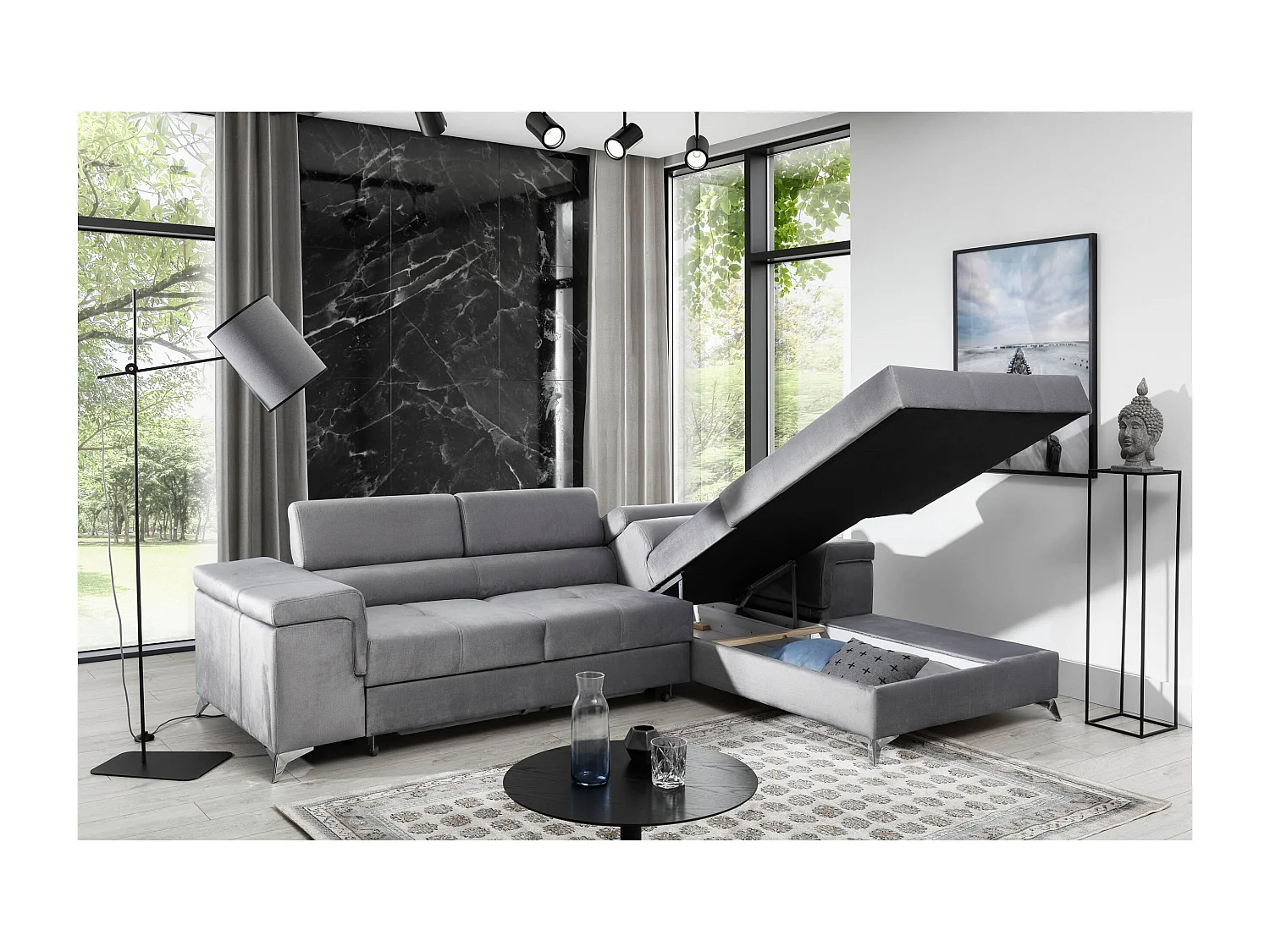 Ecksofa Lucca R / An Lager/Stoffbezug/