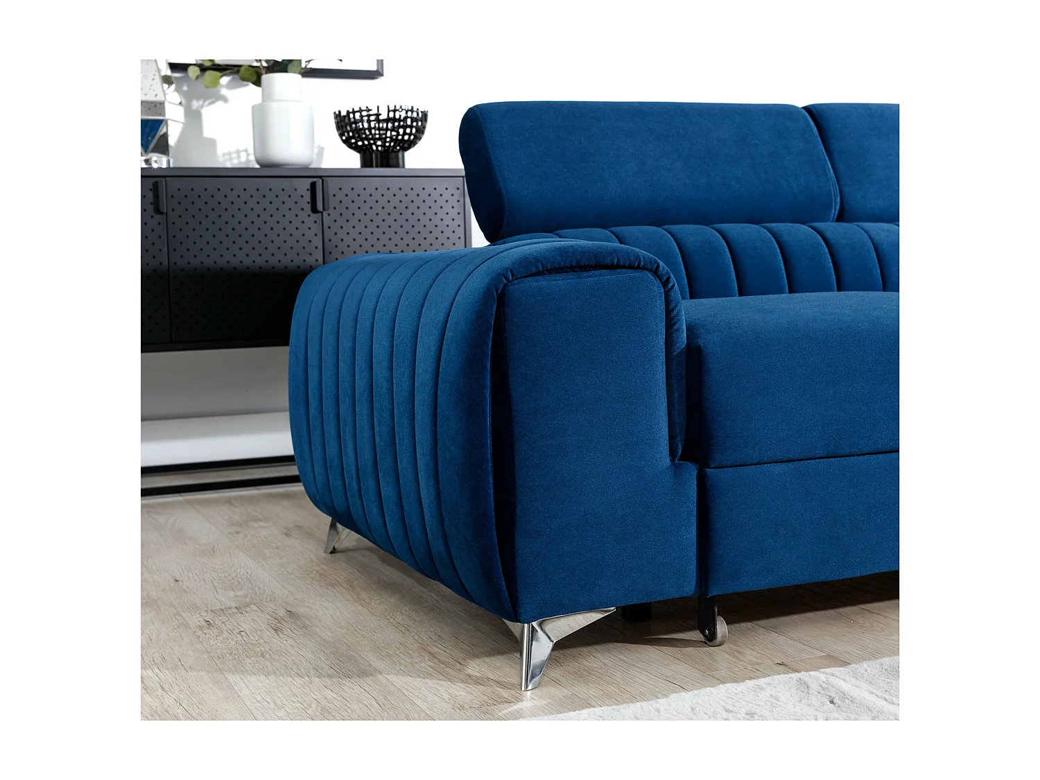 Ecksofa Genova R /Stoffbezug/Blau