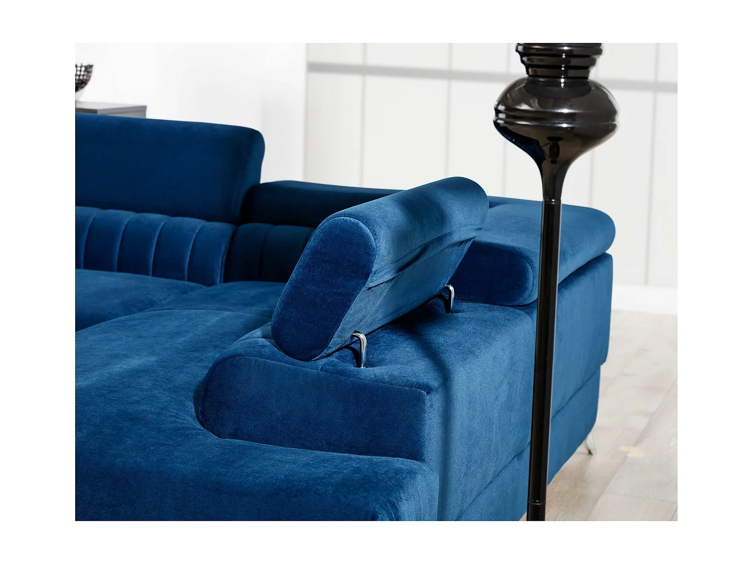 Ecksofa Genova R /Stoffbezug/Blau