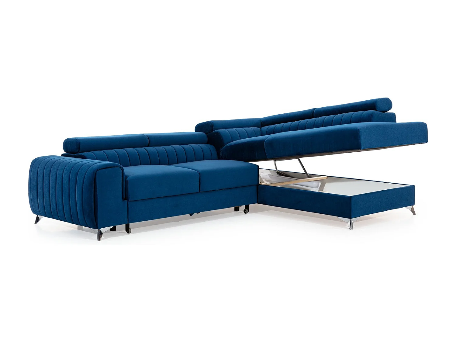 Ecksofa Genova R /Stoffbezug/Blau