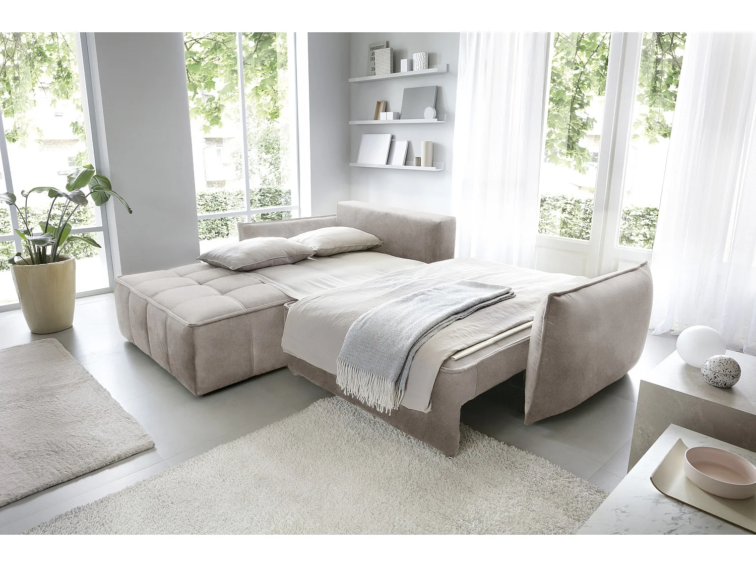 Ecksofa Lopez  L/Stoffbezug/Beige