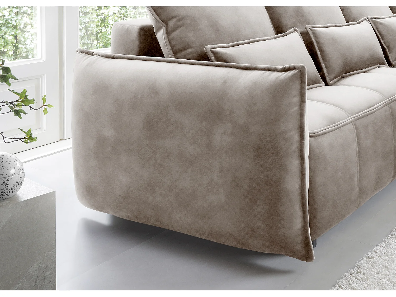 Ecksofa Lopez  L/Stoffbezug/Beige