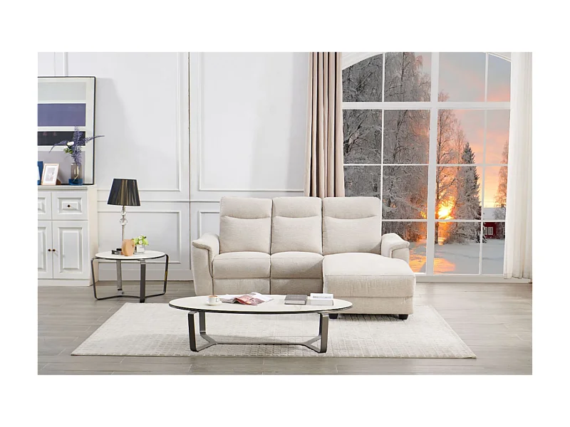 Canapé Corner Marino R/revêtement tissu/Beige