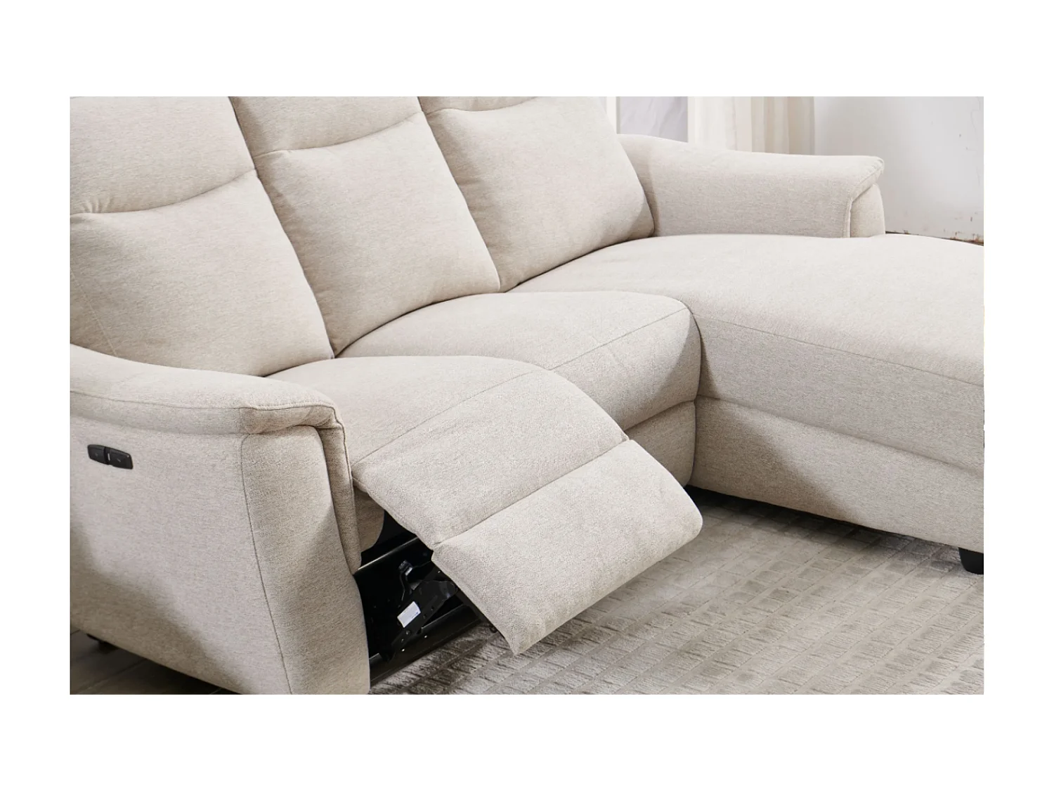 Ecksofa Marino R/Stoffbezug/Beige