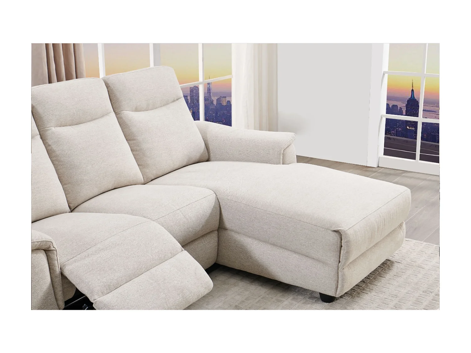 Ecksofa Marino R/Stoffbezug/Beige