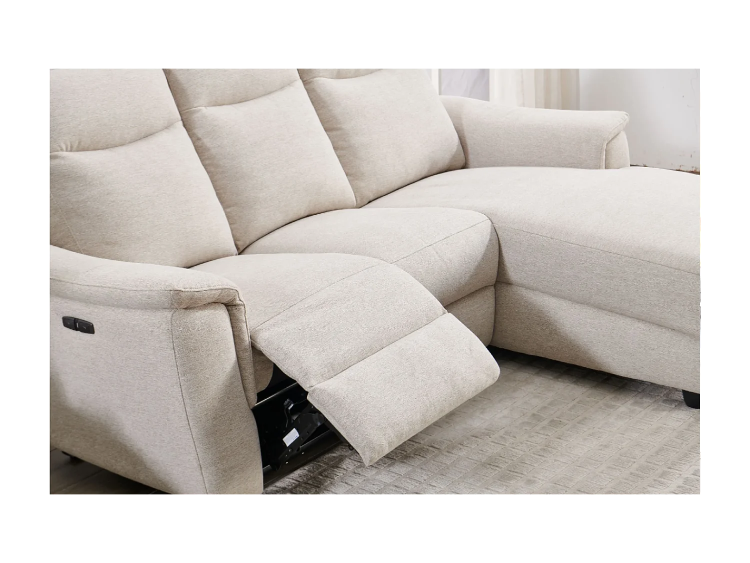 Divano d'angolo Marino R/rivestimento in tessut/Beige