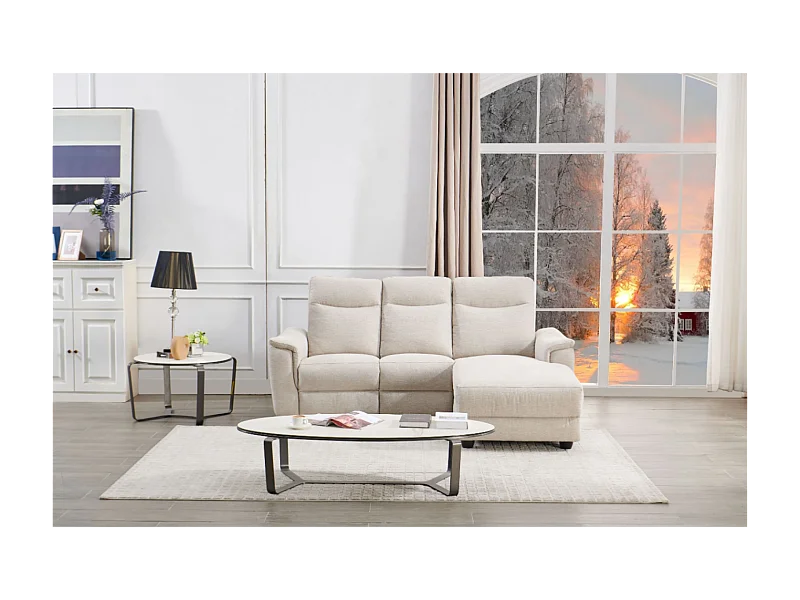 Ecksofa Marino R/Stoffbezug/Beige