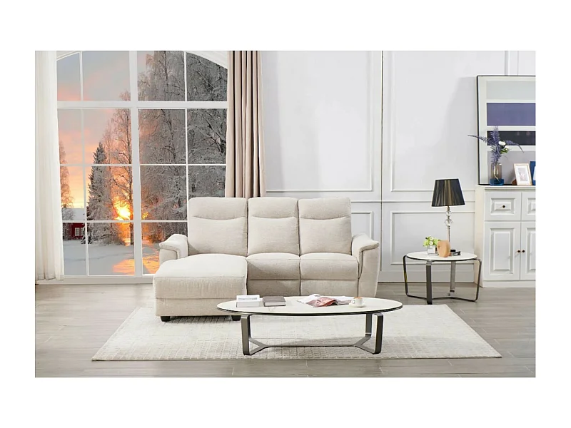 Ecksofa Marino L/Stoffbezug/Beige