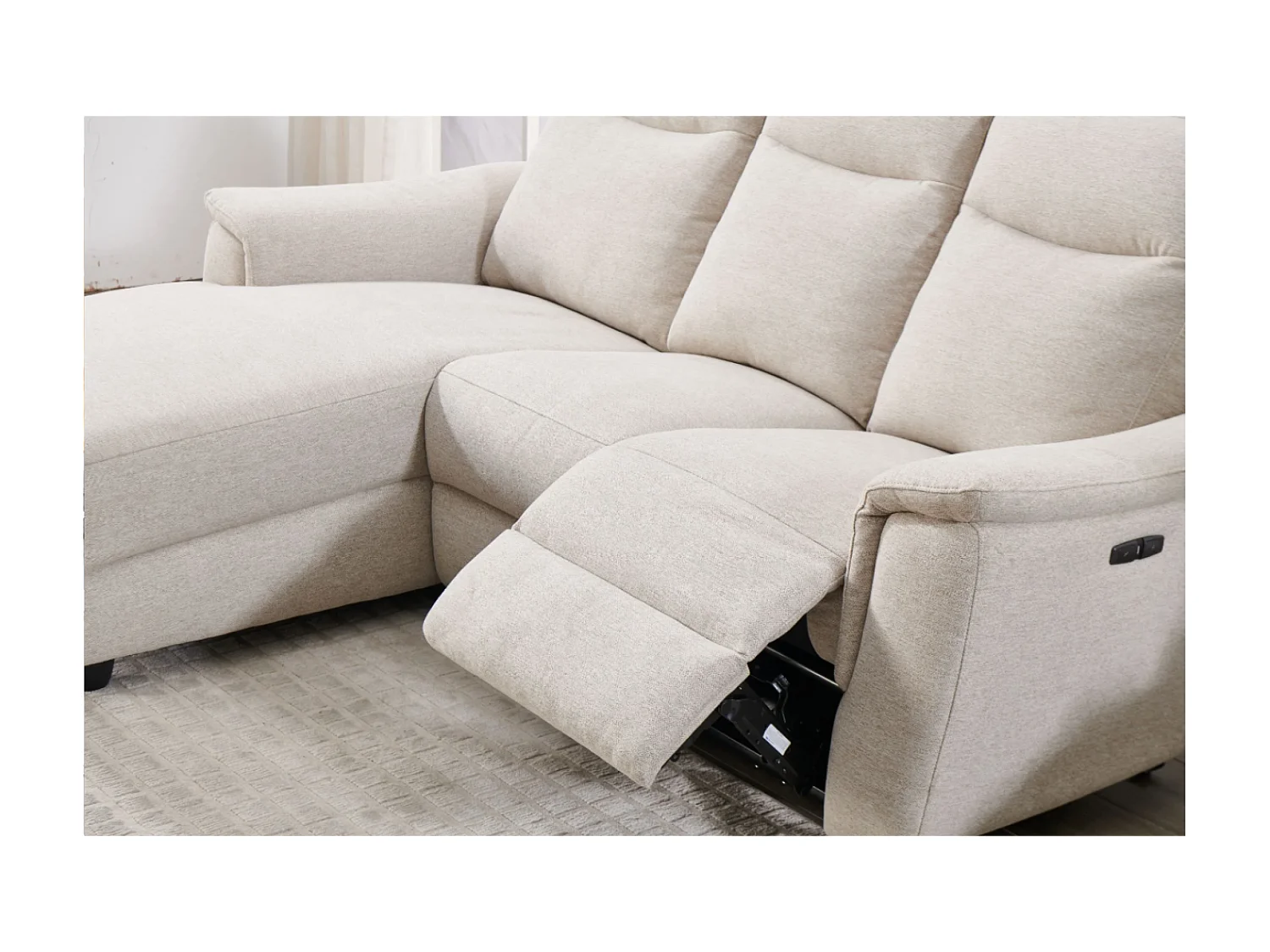 Ecksofa Marino L/Stoffbezug/Beige