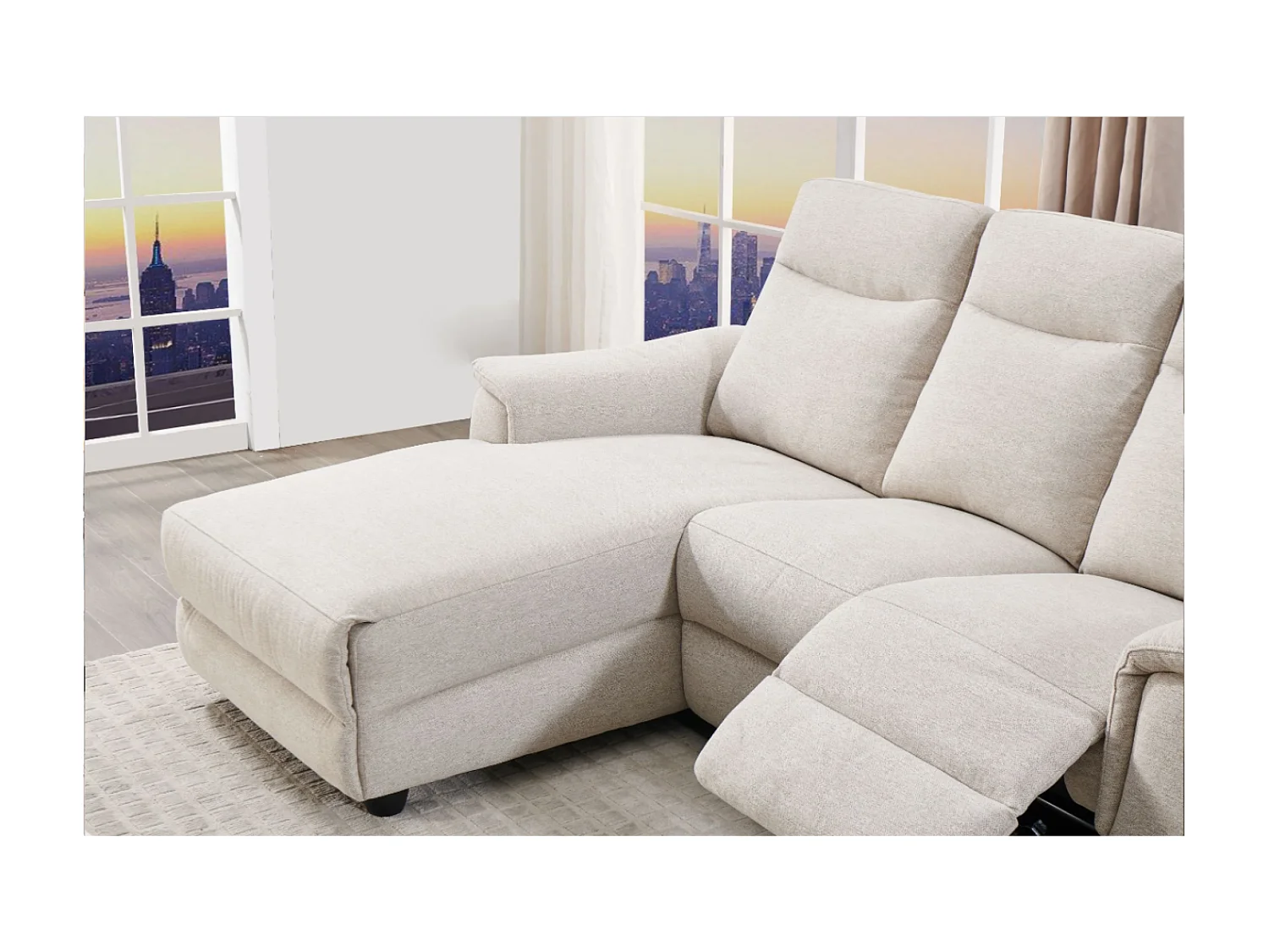Ecksofa Marino L/Stoffbezug/Beige