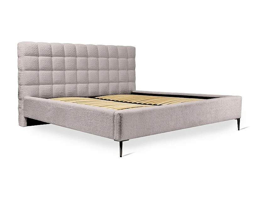 Cama MILLIO – Color topo – 140x200 cm – Tela de chenilla rizada – Somier incluido – Confort de hotel 5 estrellas