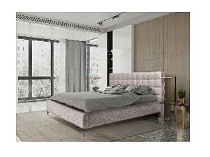 Cama MILLIO – Taupe – 180x200 cm – Tela de chenilla rizada – Somier incluido – Confort de hotel 5 estrellas