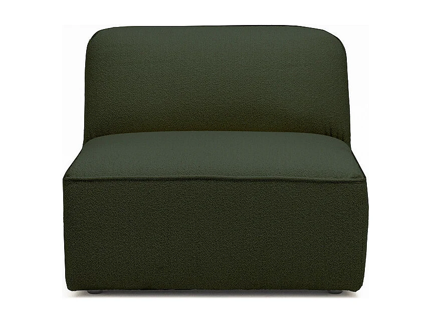 Noor - Chauffeuse pour canapé modulable en tissu bouclette - Vert kaki