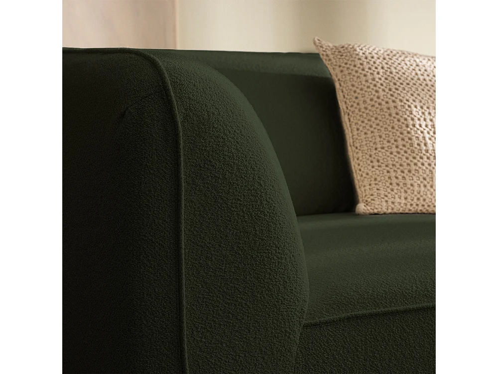 Noor - Chauffeuse pour canapé modulable en tissu bouclette - Vert kaki