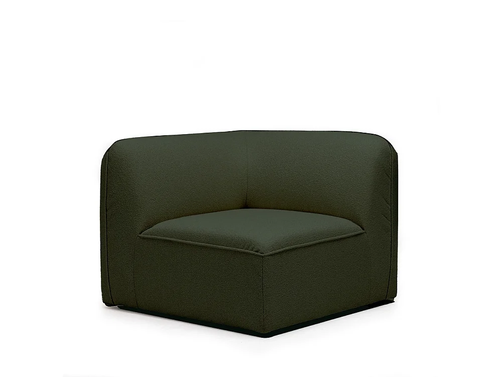 Noor - Angle réversible pour canapé modulable en tissu bouclette - Vert kaki