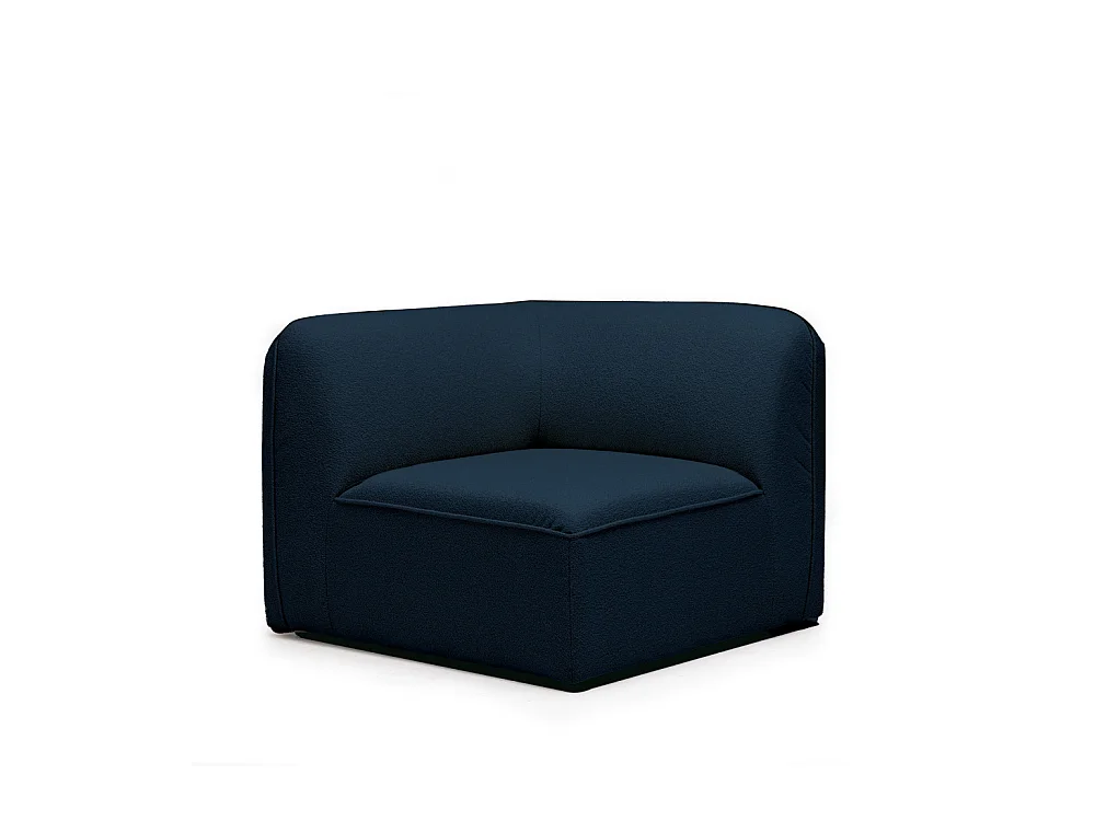 Noor - Angle réversible pour canapé modulable en tissu bouclette - Bleu marine