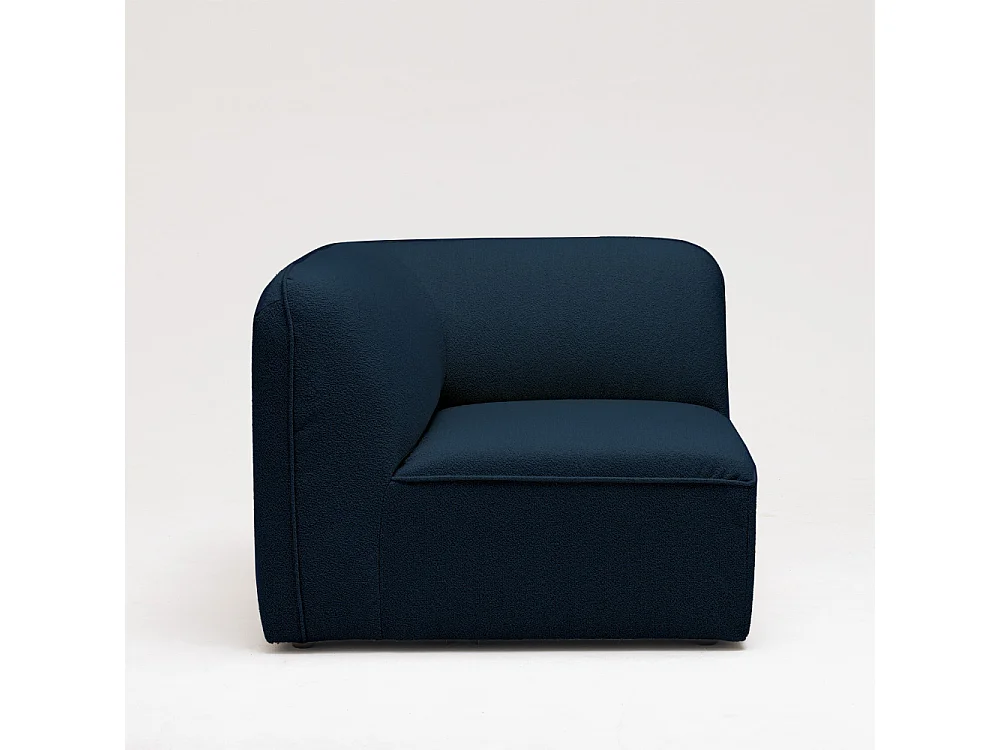 Noor - Angle réversible pour canapé modulable en tissu bouclette - Bleu marine
