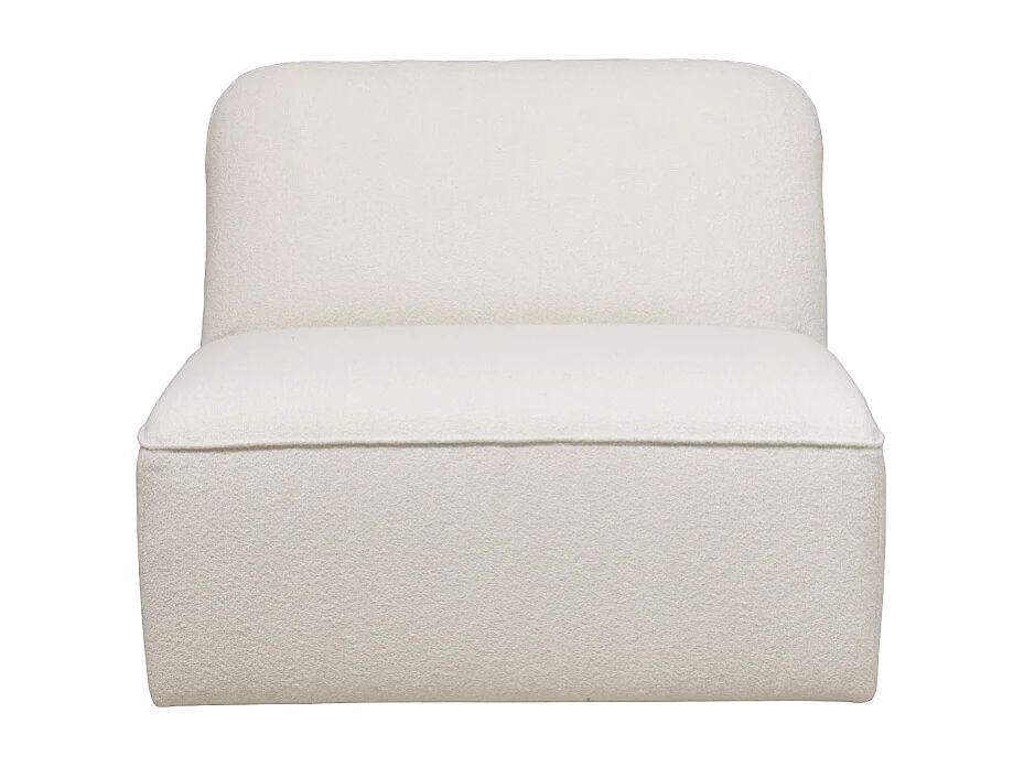 Noor - Chauffeuse pour canapé modulable en tissu bouclette - Blanc ivoire