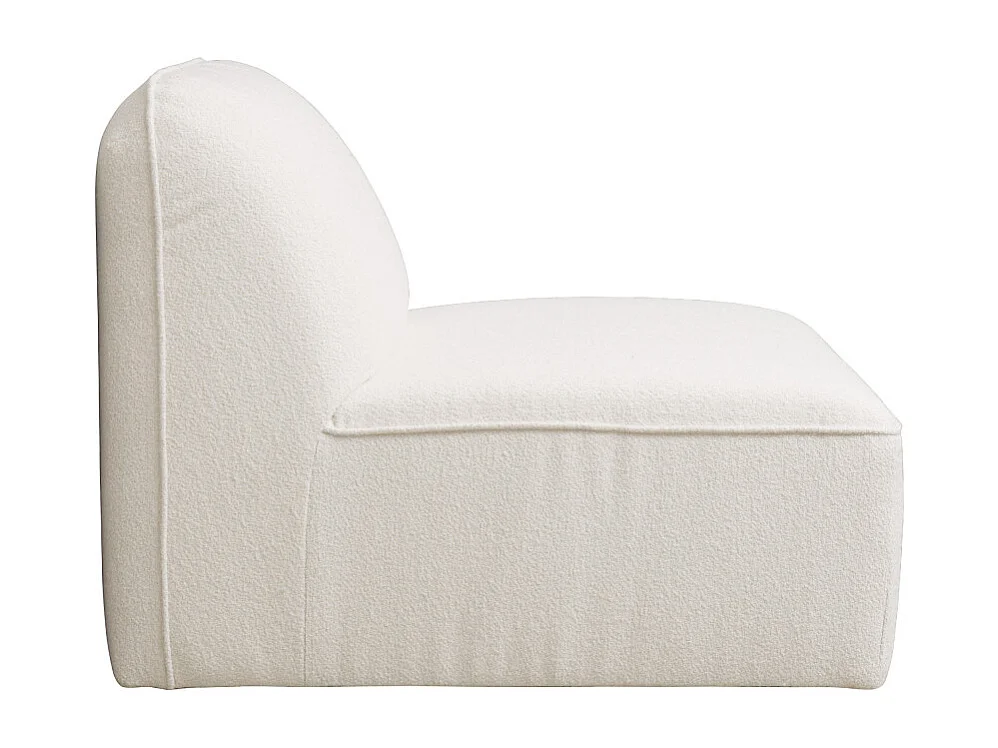 Noor - Chauffeuse pour canapé modulable en tissu bouclette - Blanc ivoire