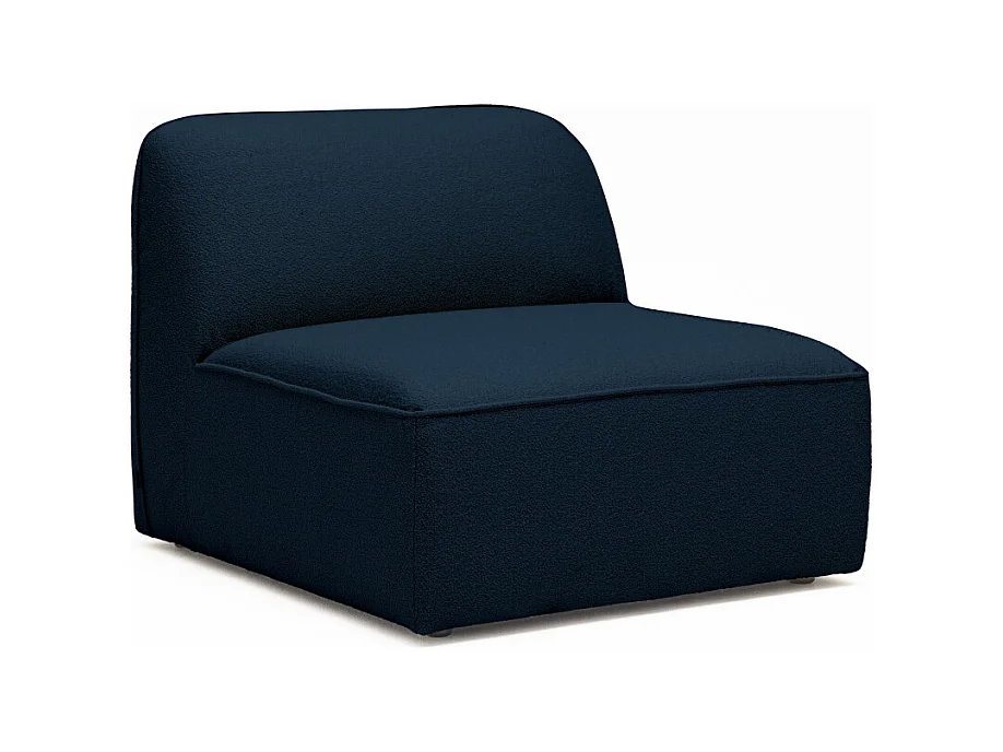 Noor - Chauffeuse pour canapé modulable en tissu bouclette - Bleu marine