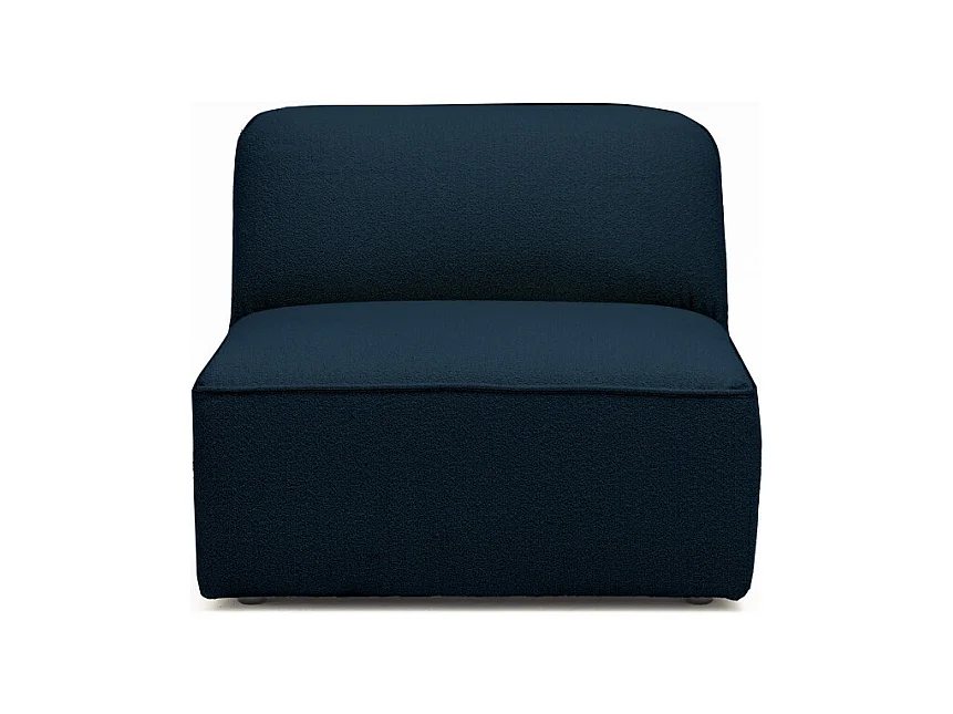 Noor - Chauffeuse pour canapé modulable en tissu bouclette - Bleu marine