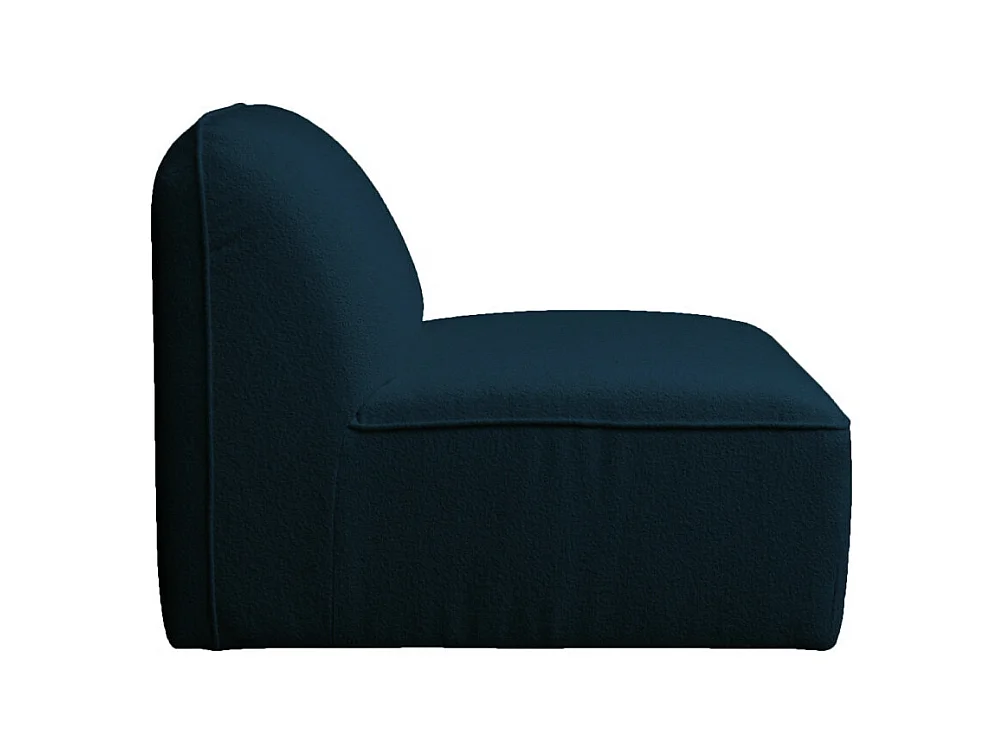 Noor - Chauffeuse pour canapé modulable en tissu bouclette - Bleu marine