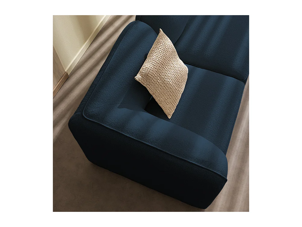 Noor - Chauffeuse pour canapé modulable en tissu bouclette - Bleu marine