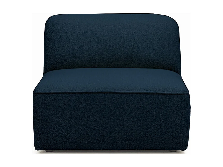 Noor - Chauffeuse pour canapé modulable en tissu bouclette - Bleu marine