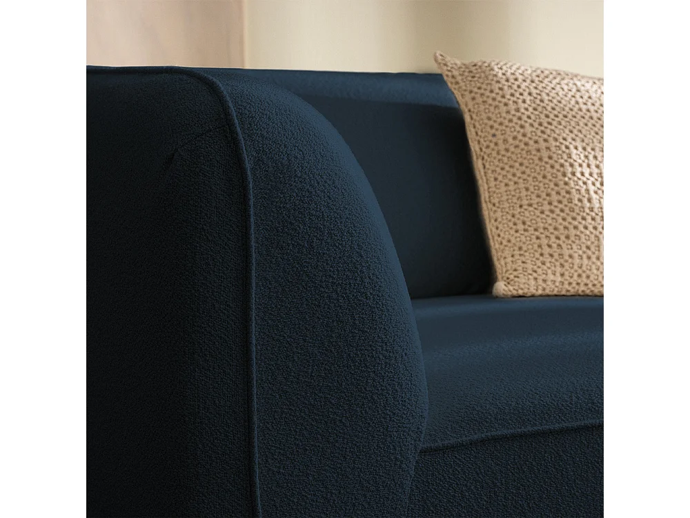 Noor - Chauffeuse pour canapé modulable en tissu bouclette - Bleu marine