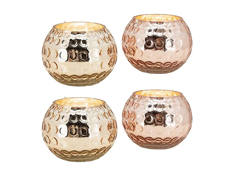 Photophore boule en verre antique Lot de 4