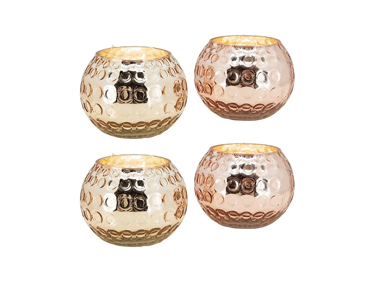 Photophore boule en verre antique Lot de 4