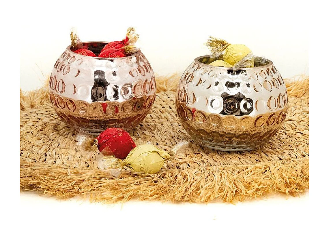 Photophore boule en verre antique Lot de 4