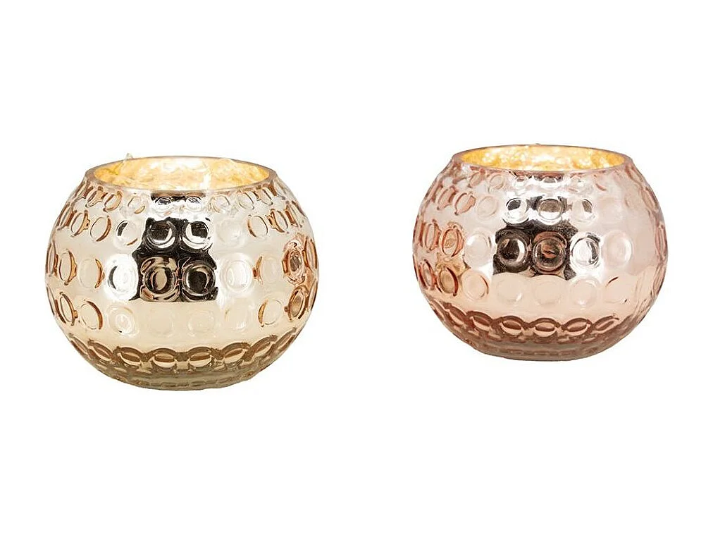 Photophore boule en verre antique Lot de 4