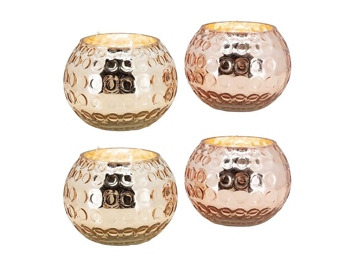 Photophore boule en verre antique Lot de 4