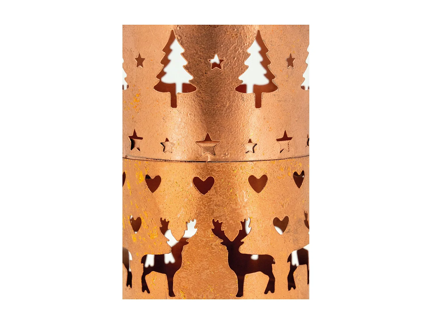 Photophore de Noël sur pied en métal cuivré (Lot de 6) Lot de 6